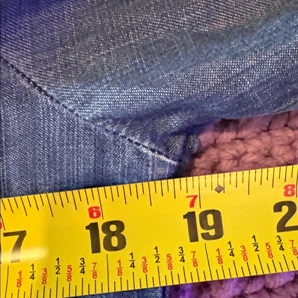 cloth & stone small Denim look collared shirt dress button down frayed pockets - Picture 12 of 15
